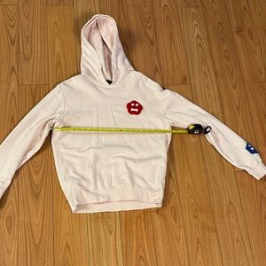 Aspesi Light Pink Hoodie with Red and Blue Accents
